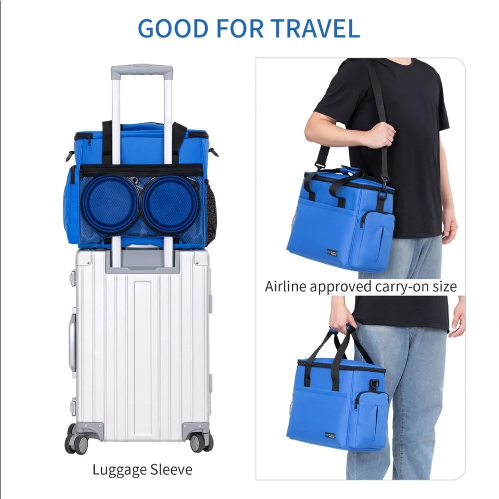 NWT Blue Pet Travel Bag + Accessories